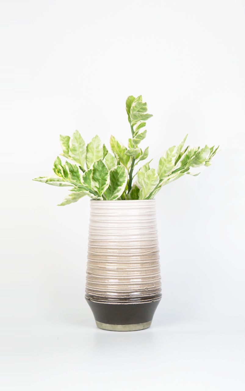 Hugo Brown Ombre Striped Vase