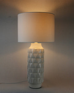 Masaru Tall Lamp in cream with crackle texture