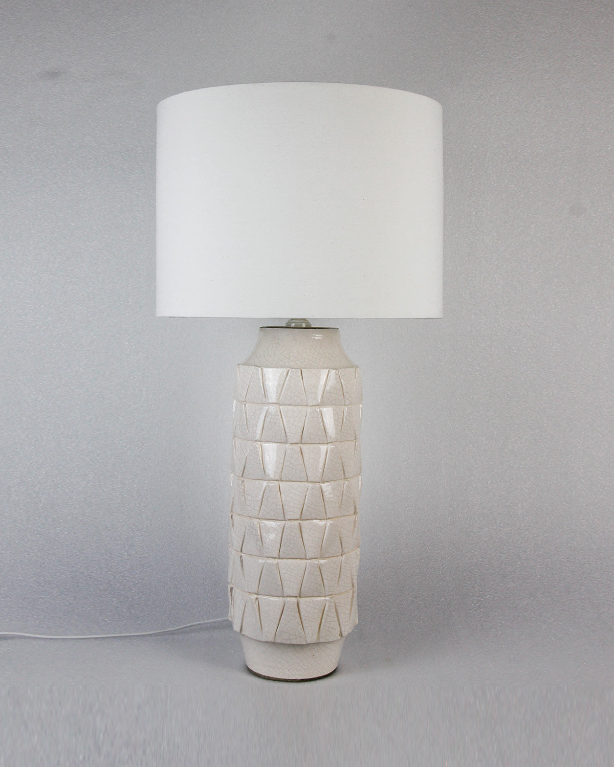 Masaru Tall Lamp in cream with crackle texture