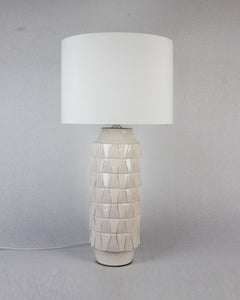 Masaru Tall Lamp in cream with crackle texture