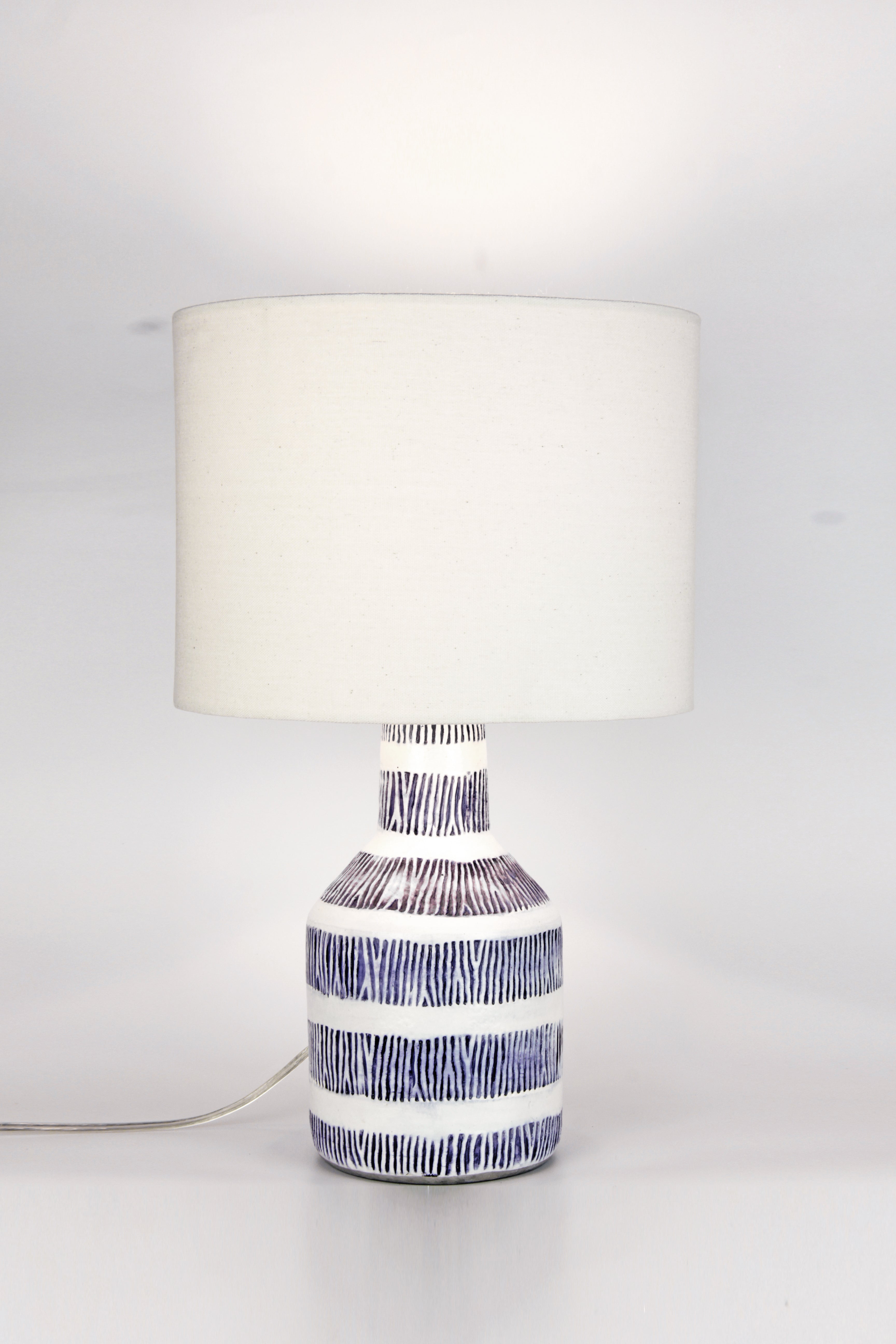 Indigo Striped Lamp