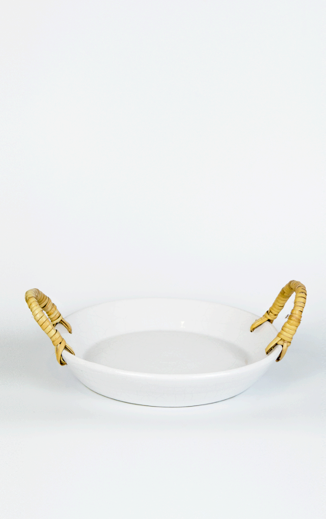 Capena Tray With Rattan Handles