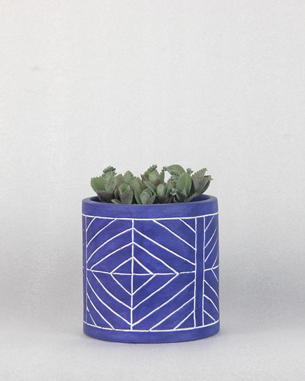 Xixa Blue Geometric Vase