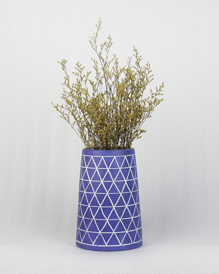 Xixa Blue Geometric Vase