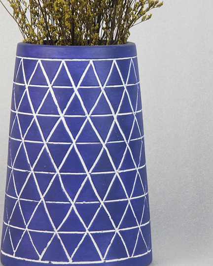 Xixa Blue Geometric Vase